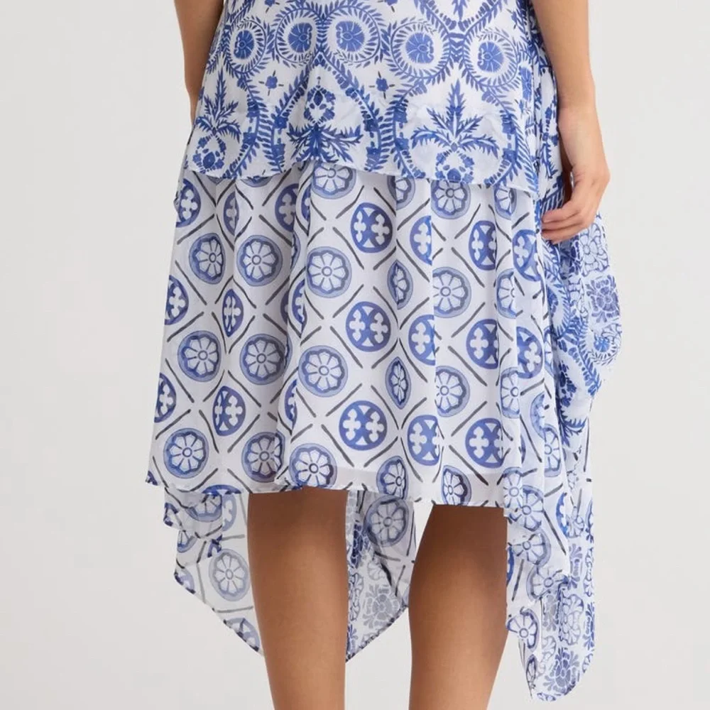 Reiss Blue High Low Sleeveless Dress - Picture 10 of 12